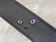 Grande uomo 【特注】黒ねこ刺繡ストラップ 足跡Verタンザナイトカラー _3