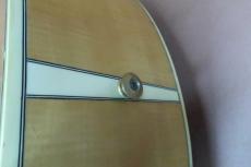 Greco JST-100 / Script Logo・Spruce Top・Flame Maple Side and Back・Maple Neck・V-Block Inlay Position Mark・Multi binding and Rosette・Brass Nut and Saddle and Bridge Pin・Tortoises Color Pick guard【With Hard Cas_14