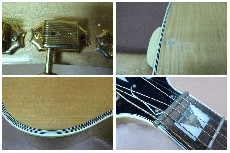 Greco JST-100 / Script Logo・Spruce Top・Flame Maple Side and Back・Maple Neck・V-Block Inlay Position Mark・Multi binding and Rosette・Brass Nut and Saddle and Bridge Pin・Tortoises Color Pick guard【With Hard Cas_15