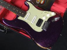 Fender Custom Shop Custom Deluxe HB S-1 Stratocaster Relic with Closet Classic Hardware Magenta Sparkle_3