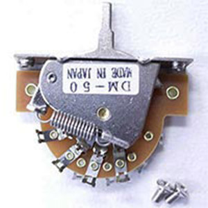 SCUD DM-50S レバースイッチ オープンタイプ 5way ノブ無し 取付ビス付属