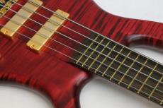 Warwick Custom Shop Master Built Streamer Stage I 5st Broad Neck / Burgundy Red Transparent Satin_2