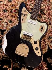 Fender Custom Shop  【当店特注品!】1962 Jaguar Heavy Relic / Black Over Olympic White W/Gold Parts [3.96kg] 