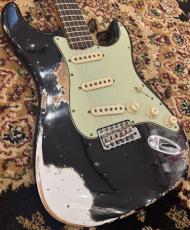 Fender Custom Shop  1960 Stratocaster  Heavy Relic Aged Black/Olympic White [ 3.56kg] #CZ588262_2
