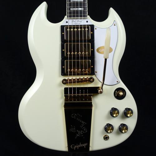 Epiphone Inspired by Gibson Custom 1963 Les Paul SG Custom With Maestro Vibrola Classic White