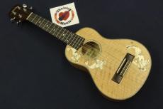 Alulu 閉店SALE! Carp (鯉)Inlay Solid Curly Maple Concert Ukulele #5550_5