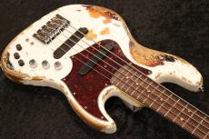 XOTiC Custom Order XJ-1T 5st MH Super Heavy Aged / Olympic White over 3 Tone Burst_4