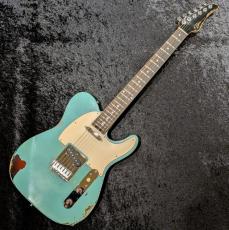Shue Guitars New Classic T TM80 / Seaform Green Over Sunburst_2