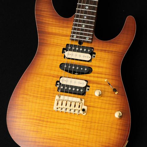 T's DST-Pro 24 5A Flame Maple -Vintage Honey Burst / Steps Black Matt Back-