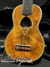 Leilani USA Made Soprano Ukulele 2004 AAAA Hawaiian Figured Koa /Abalone Rosetta & Purfling w/HC "Near-Mint"_3