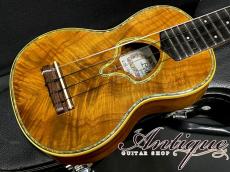 Leilani USA Made Soprano Ukulele 2004 AAAA Hawaiian Figured Koa /Abalone Rosetta & Purfling w/HC "Near-Mint"_5