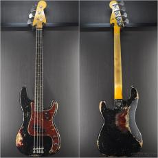 Fender Custom Shop MBS 1962 Precision Bass Heavy Relic/Closet Classic Hardware -Black over Candy Apple Red- _2