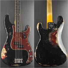 Fender Custom Shop MBS 1962 Precision Bass Heavy Relic/Closet Classic Hardware -Black over Candy Apple Red- _3