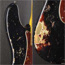 Fender Custom Shop MBS 1962 Precision Bass Heavy Relic/Closet Classic Hardware -Black over Candy Apple Red- _7