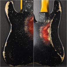 Fender Custom Shop MBS 1962 Precision Bass Heavy Relic/Closet Classic Hardware -Black over Candy Apple Red- _9