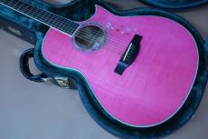 Morris TC-16 SPK / See-through pink・Englmann Spruce and Flame Sycamore Top・Solid African Mahogany Side and Back・Ebony Fingerboard and Bridge・Clear guard・With L.R.Baggs Element【With Original Hard Case】 2020年製_2
