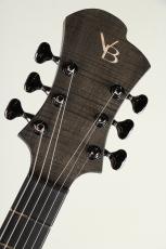 Victor Baker Guitars Model 35 Chambered Semi-hollow Ebony Tail Peace & Bridge Bass / Black smoke stain_5