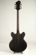 Victor Baker Guitars Model 35 Chambered Semi-hollow Ebony Tail Peace & Bridge Bass / Black smoke stain_8