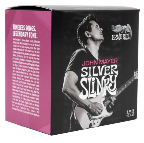 ERNIE BALL #3817 ジョン・メイヤー シグネチャースリンキー 10.5-47 限定6パック特製箱SLINKY 6P SILVER PO3817