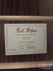 Hofner カール・ヘフナー Classic Series HF17 松単板・ローズ【日本総本店2F 在庫品】_4