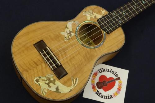 Alulu  閉店SALE! Carp (鯉)Inlay Solid Curly Maple Concert Ukulele #5519