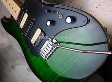 Suhr Standard Zebra PU / Half Matching HEAD /Lime Green Burst_5
