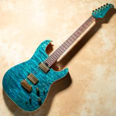 Kz Guitar Works Kz Versa 2H5 Quilted Maple Top See-Through Blue