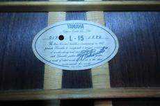 YAMAHA L-15 / Original Jumbo Body・Original TM-30G Peg・Solid Ezo SpruceTop・Solid Jacaranda Side and Back・Ebony Fingerboard・Tortoise Color Pick guard・With Label Signed Terry Nakamoto【With Original Hard Case】19_16