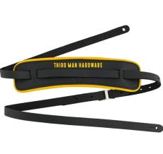 Fender Third Man Hardware Leather Strap, Black/Yellow