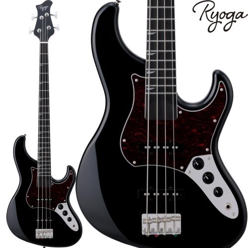 RYOGA VAL-BASS Black エレキベース ジャズベースタイプ ベイクドメイプルネック