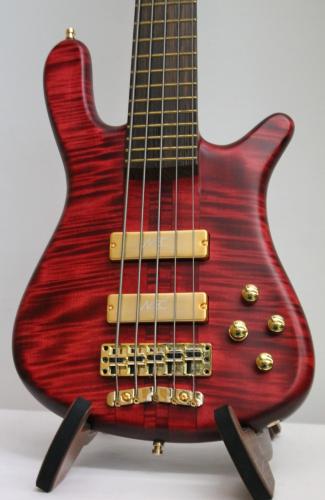 Warwick Custom Shop Master Built Streamer Stage I 5st Broad Neck / Burgundy Red Transparent Satin