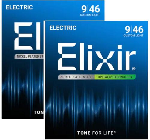 Elixir OPTIWEB CUSTOM LIGHT #19027 2pack【09-46/エレキギター弦/2個セット】