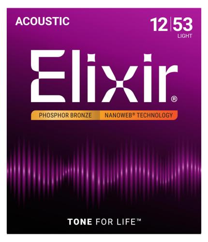Elixir NANOWEB PHOSPHOR BRONZE LIGHT #16052【12-53/アコースティックギター弦】