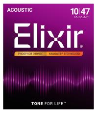 Elixir NANOWEB PHOSPHOR BRONZE EXTRA LIGHT #16002【10-47/アコースティックギター弦】