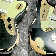 Fender Custom Shop Custom Build 1962 Jaguar Heavy Relic Black Over Olympic White ≒3.84kg #R149728_3
