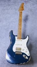 XOTiC XSC-2 5A Grade Roasted Flame Maple Neck ~Mercedes Blue Metallic ~ 4038_2