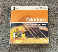 D'addario 【ボーナスパック】PHOSPHOR BRONZE EXTRA LIGHT EJ15-3DBP【10-47/アコースティックギター弦/3セット】