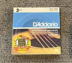 D'addario 【ボーナスパック】PHOSPHOR BRONZE LIGHT EJ16-3DBP【12-53/アコースティックギター弦/3セット】