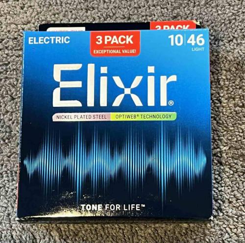 Elixir 【3セットパック】OPTIWEB LIGHT 3pack  #16572【10-46/エレキギター弦】