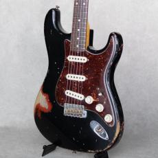 Fender Custom Shop MBS 1962 Stratocaster Heavy Relic Black Overlay Seminole Red Built by Jason Smith_5
