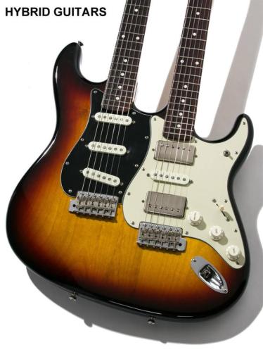 Vanzandt Double Neck Stratocaster 3-Tone Burst 1995