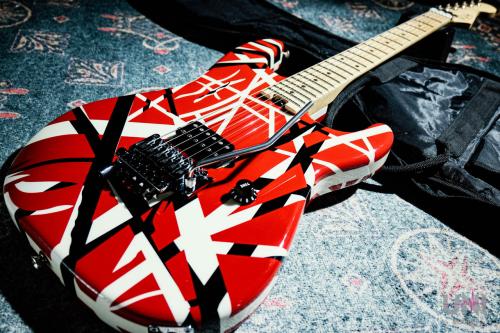 EVH Striped Series Red with Black Stripes