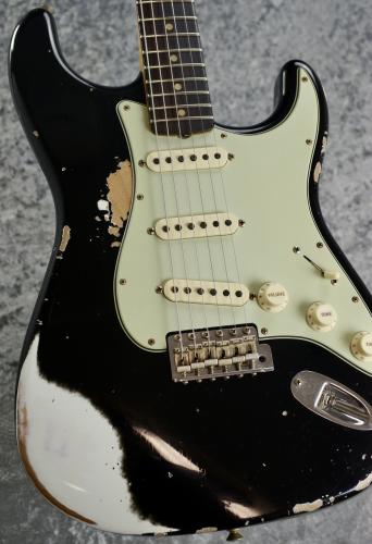 Fender Custom Shop 1960 Stratocaster Super Heavy Relic Aged Black/Olympic White [3.60kg]【オーダーモデル】
