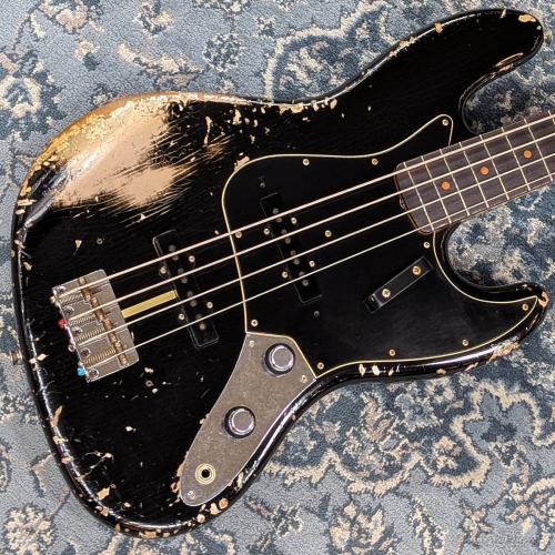 Fender Custom Shop ~Bass Planet Spec~ 1961 Jazz Bass Heavy Relic -Black over ShorelineGold-