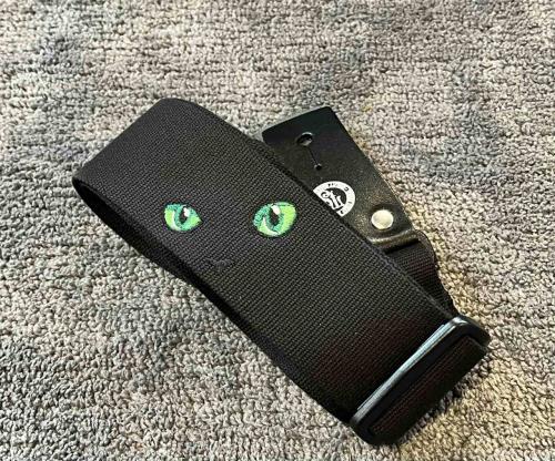 TENDER STRAP TS-2 AC ねこ エメラルド(8月)【ギターストラップ】【刺繍ストラップ】