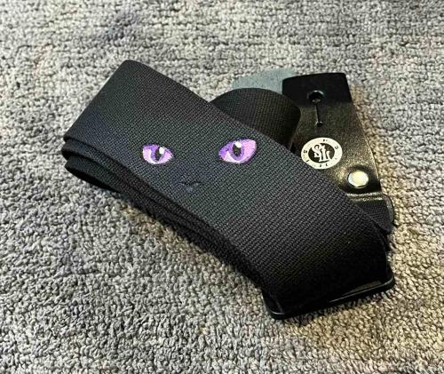 TENDER STRAP TS-2 AC ねこ アメジスト(2月)【ギターストラップ】【刺繍ストラップ】