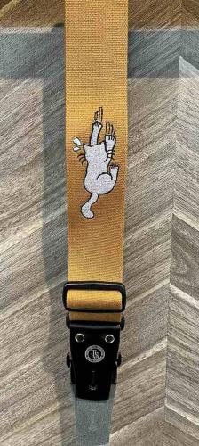 TENDER STRAP TS-2 AC ずり落ちキャット ブラウン【ギターストラップ】【ねこ刺繍ストラップ】
