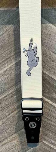 TENDER STRAP TS-2 AC ずり落ちキャット ホワイト【ギターストラップ】【ねこ刺繍ストラップ】