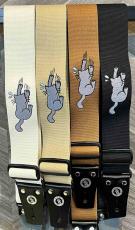 TENDER STRAP TS-2 AC ずり落ちキャット ホワイト【ギターストラップ】【ねこ刺繍ストラップ】_2