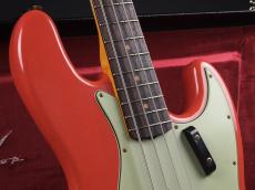 Fender Custom Shop 1963 Jazz Bass Journeyman Relic Aged Fiesta Red / Matching Head_4